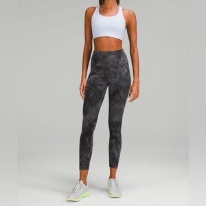 LULULEMON Women’s Wunder Train High-Waisted Gray Tie-Dye Leggings EUC 4